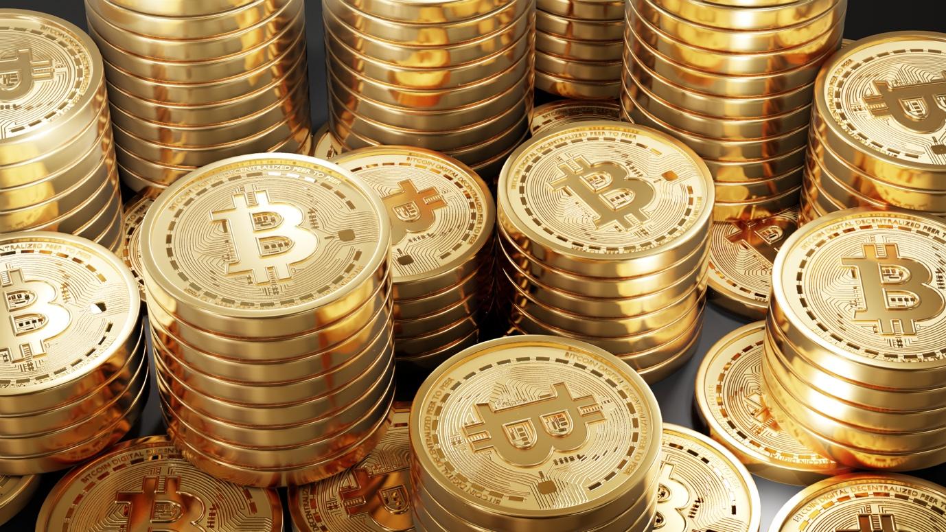 bitcoins pile
