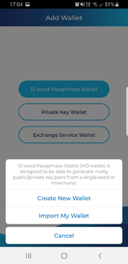 Infinito Wallet Install Guide Screenshot